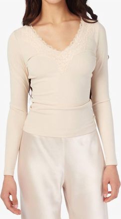 Cami NYC Rooney Long Sleeve Rib Knit Top In Bone
