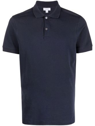 Sunspel Katoenen poloshirt - Blauw