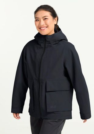 Jack Wolfskin Funktionsjacke JACK WOLFSKIN NABUR 2L JKT W, Damen, Gr. L (42/44), schwarz navy, Obermaterial: 100% Polyamid. Futter: 100% Polyester, normal, Jacken F