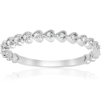 Pompeii3 Stackable Diamond Wedding Ring 14k White Gold