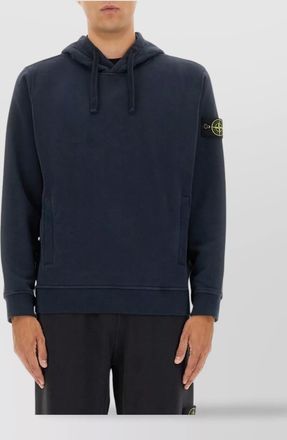 Stone Island hooded cotton sweatshirt featuring front pocket