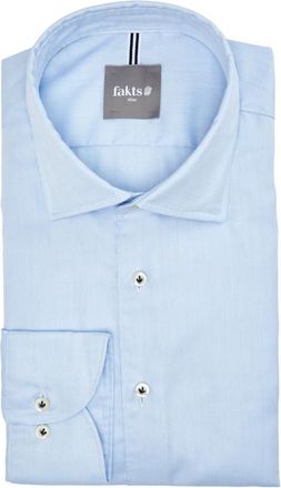 Fakts Slim Fit Vrije Tijd Heren Overhemd - Heren - Casual Overhemden - Blauw - 2XL - Katoen - Overhemden