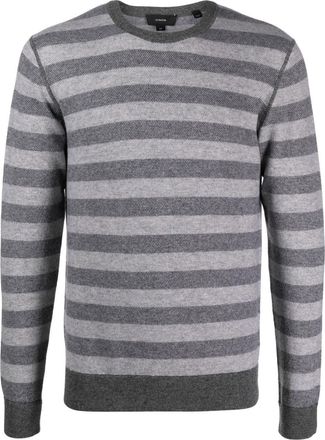 Vince striped knit jumper - men - Cashmere/Wool - S - Grey