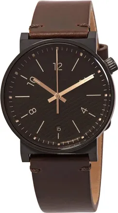 Fossil Barstow Quartz Brown Dial Brown Leather Mens Watch FS5552
