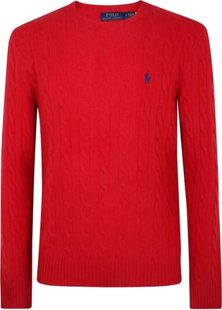 Polo Ralph Lauren cable-knit logo knitwear - men - Wool - L - Red