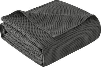 OEM Cubrecama De 130 X 150 Cm, Para Dormitorio O Sal&oacute;n, Manta Ligera De Verano Tipo Gofre, Gris Oscuro