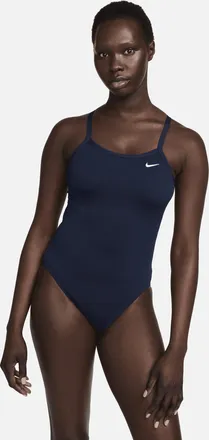 Nike Womens HydraStrong Racerback One-Piece Swimsuit in Blue | NESSA017-440