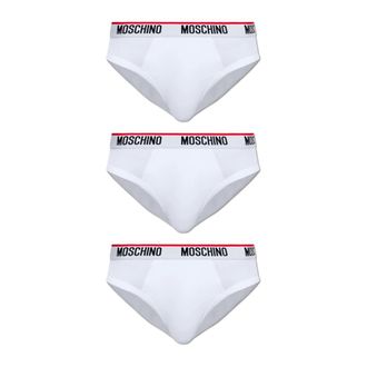 Moschino Ondergoed, Heren, Wit, L, Katoen, Driepak Katoenen Slips