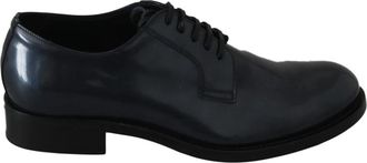 Dolce & Gabbana Elegante Blauwe Leren Derby Schoenen - Heren - Nette schoenen - Blauw - 39 EU - Leer - Schoenen