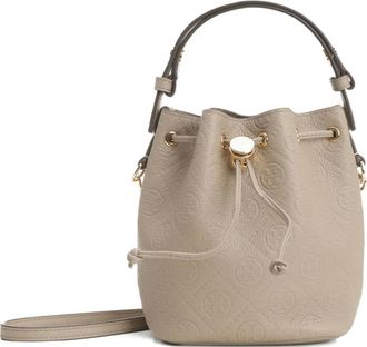 Tory Burch Borsa a secchiello con stemma goffrato - Toni neutri