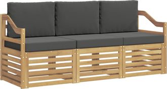 vidaXL Juegos De Sof&aacute;s 3 Uds. Blanco Y Antracita Polyester Vidaxl