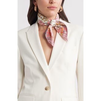 Nordstrom Print Silk Square Scarf in Pink Mini Floral at Nordstrom