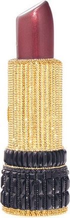Judith Leiber Lipstick Crystal Embellished Clutch in Silver Jet Multi at Nordstrom