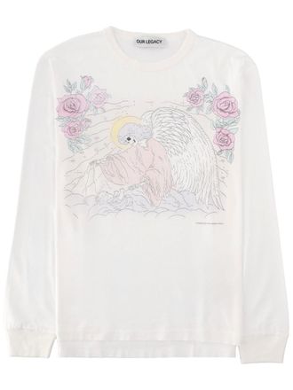 Our Legacy White Celestial Angel Wing Graphic T-Shirt