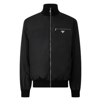 Prada Wool x Re-Nylon Omkeerbaar Jack - Heren - Bomber jackets - Zwart - M - Nylon - Jassen