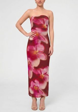 Rachel Roy Isola Strapless Mesh Maxi Dress in Dark Red at Nordstrom, Size Xx-Large