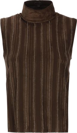 D.exterior Brown Striped Lurex Viscose Tank Top