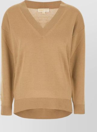 Michael Kors merino wool loose-fit v-neck jumper