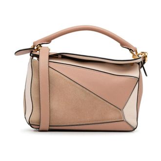 Loewe Pre-owned Small Tricolor Puzzle Bag - Dames - Pre-owned - Bruin - Maat: ONE Size Leer