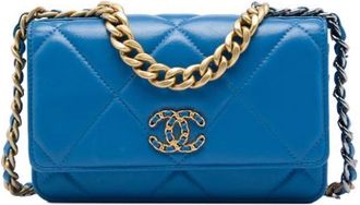 Chanel Pre-owned Leather chanel-bags - Dames - Vintage Schoudertas - Blauw - ONE Size - Vintage