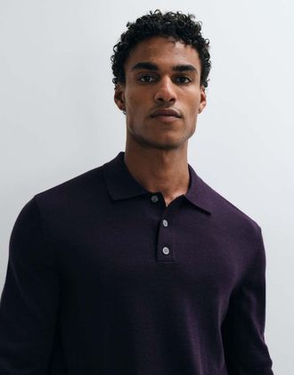 Arket polo in maglia in lana merino viola scuro