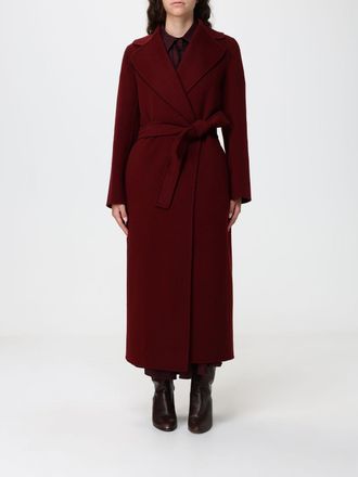 Max Mara S Max Mara Long Belted Robe Coat in Wool with Lapel Collar