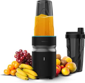 Cecotec Cecotec Batidora De Vaso Individual Powertitanium 1000 Push2go. 1000w, Cuchilla Acero Inox 6 Hojas, 2 Vasos 700ml Con Tapas