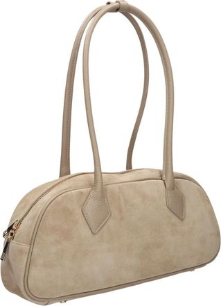 Notre-V Minae Suede Schoudertas - Dames - Schoudertassen - Beige - ONE Size - Su&egrave;de - Tassen