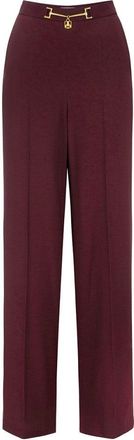 Elisabetta Franchi Red Wide-Leg Trousers With High Waist