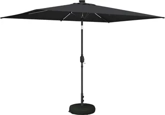 vidaXL Parasol De Jard&iacute;n Con Luces Led Y Base 200 X 300 Cm Poli&eacute;ster Vidaxl