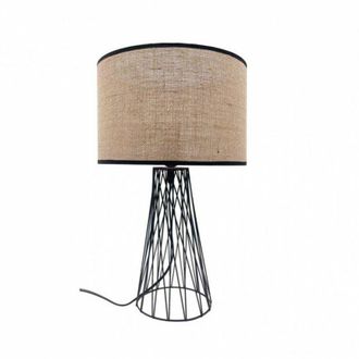 Fabrilamp Fabrilamp - Lampada da tavolo di in metallo modello goran Black con paralume