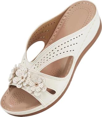 Generic Orthopedic Sandals for Women UK Open Toe Dressy Summer Beach Sandals Wide Fit Walking Sandal Comfy Lightweight Footwear Ladies Backless Slip Ons Vinta