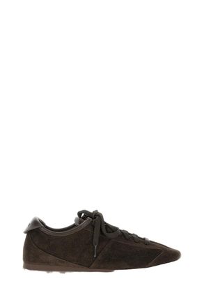 Jacquemus Rond-Carr&eacute; Rubber Sole Sneakers in Water-Repellent Leather