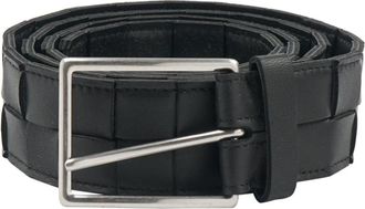 Bottega Veneta Maxi Intreccio Riem - Heren - Riemen - Zwart - 90 CM - Leer - Accessoires