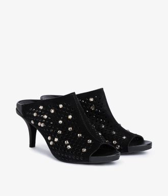 Pedro Garcia Black suede slingback heeled sandal | Waldina | Fall-winter 26 |