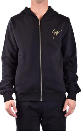 Giuseppe Zanotti Stijlvolle Zip-through Sweatshirts Hoodies voor Mannen - Heren - Vesten met rits - Zwart - M - Hoodies & sweatvesten