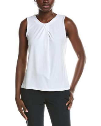 Anne Klein Asymmetrical Pleat Neck Shell