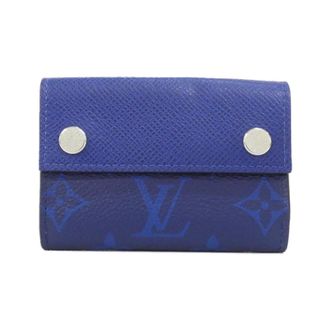Louis Vuitton Cobalt Coated Canvas Leather Card Wallet (Pre-Owned)