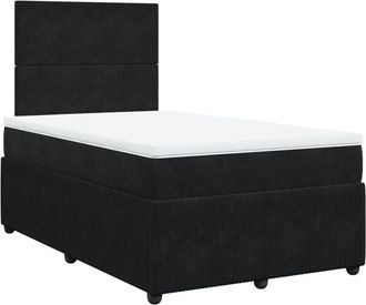 vidaXL Cama Box Spring Con Colch&oacute;n Terciopelo Negro 120x190 Cm Vidaxl