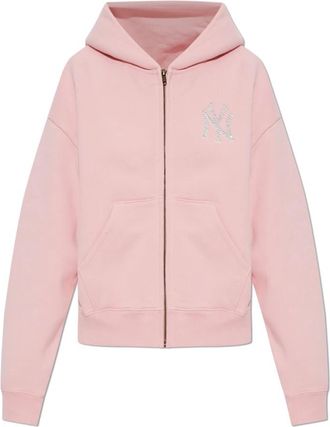 Sporty & Rich New York Yankees Rits Sweatshirt - Dames - Vesten met rits - Roze - M - Katoen - Hoodies & sweatvesten