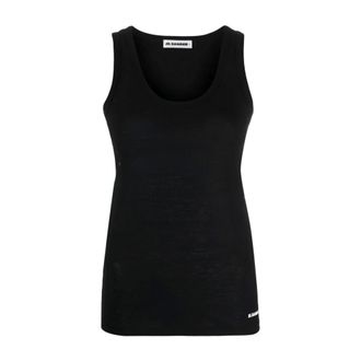 Jil Sander Tops, Dames, Wit, S, Katoen, Katoenen Tanktop