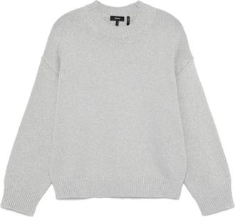 Theory Gezellig Crewneck Gebreide Trui - Dames - Ronde hals truien - Grijs - M - Truien & Vesten
