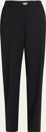 Ferragamo Turn-Lock Crepe Straight-Leg Pants