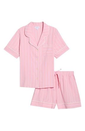 Nordstrom Classic Short Cotton Pajamas in Pink Jane Stripe at Nordstrom, Size X-Large
