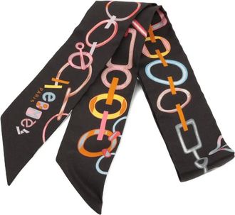 Herm&egrave;s Foulard Do Re Boucles con stampa 2023 - Marrone
