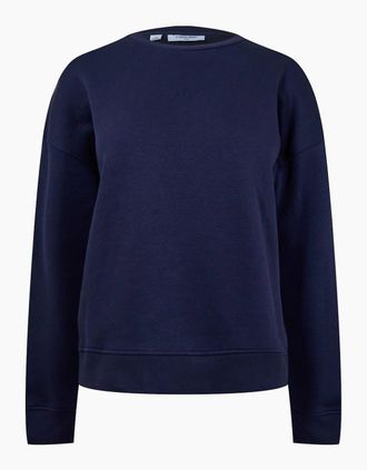 Calvin Klein Womens Crew Neck Regular Fit Sweatshirt - Navy - Size: 10