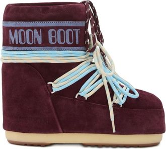 Moon Boot Bordeaux Rijglaarzen - Dames - Winterlaarzen - Rood - 42 EU - Polyester - Schoenen