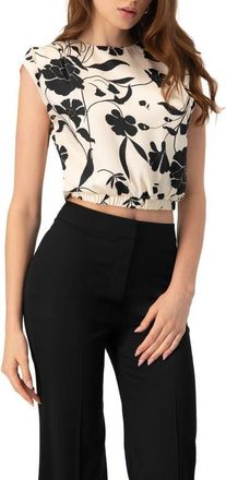 Ivonne Printed Sleeveless Straight Blouse in Bone at Nordstrom, Size 6