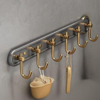 OEM Ganchos Adhesivos De Pared Resistentes - Perchero De Pared Sin Necesidad De Taladrar, Ganchos Para Ba&ntilde;o, 42 X 8,8 Cm, Gris