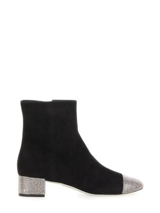 Rene Caovilla Rhinestone-Embellished Ankle Boots